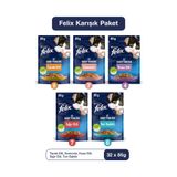 Felix Yenilenmiş Paketi Ile 32 Adet Karışık Yaş Kedi Maması