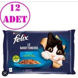 Felix Yetişkin Kedi Maması 12 Adet 4 x 85 gr Somon ve Ton Balığı Tatlı Deniz Ürünleri