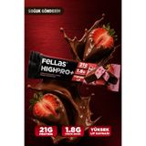 Fellas Çikolata Kaplı HighPro+ Protein Bar - Çilekli (50 g) - 12 Adet