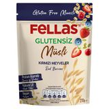 Fellas Glutensiz Müsli 270 G Kırmızı Meyveli - Yüksek Lifli Vegan Kahvaltılık 5'Li Avantaj Paketi