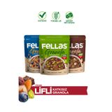 Fellas Granola 3'lü Mix Paket - Yaban Mersinli (200 g) + Fındık & Kakao (200 g) + Antep Fıstıklı (200 g)