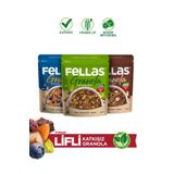Fellas Granola 3'lü Mix Paket - Yaban Mersinli 200g Fındık 200g Antep Fıstığı 200g