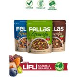 Fellas Granola 3'lü Mix Paket - Yaban Mersinli 200g + Fındık & Kakao 200g + Antep Fıstıklı 200g - 600 gr