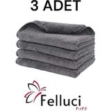 Felluci Textile 40x40 Microfiber Temizlik ve Kurulama Bezi Gri 3 Adet