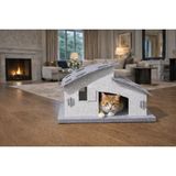 FELTBİ FeltBi Keçe Kedi Evi – Yumuşak, Sıcak, Dayanıklı Kedi Yuvası (Modern Tasarım) - Açık Beyaz - Gri