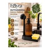 Felyra Standlı Sıvı Sabunluk Silikon Bulaşık Fırçası Süngerlik Mutfak Deterjanlık Organizer Set