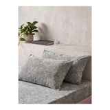 Fem Tekstil Mermer Desenli Gri 2'li Ranforce Pamuklu Fermuarlı Yastık Kılıfı Seti - 50x70 cm (Daily & Çeyizlik)