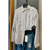 FEMELLE Kadın Önü Büzgülü Oversize %100 Pamuk Gömlek ( 1 Beden Ufak Alınız )