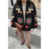 FEMELLE Siyah Nakış İşlemeli Vintage Kaşe Ceket