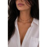 Femenino Gold Yıldız Figürlü Kırmızı İp Kolye Minimal Choker
