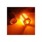 Femex 2 Adet 93 Tek Duy Led Py21W Tip Düz Tırnak Led Ampul Mercekli 66 Ledli Ba15S Turuncu