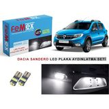 Femex Dacia Sandero LED Plaka Aydınlatma Ampul Seti Femex Parlak Beyaz