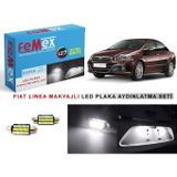 Femex Fiat Linea Makyajlı LED Plaka Aydınlatma Ampul Seti Femex Parlak Beyaz