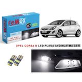 Femex Opel Corsa D LED Plaka Aydınlatma Ampul Seti Femex Parlak Beyaz