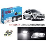 Femex Peugeot 207 LED Plaka Aydınlatma Ampul Seti Femex Parlak Beyaz