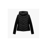 FEMİNEER.com Siyah Kapüşonlu Şişme Mont Kışlık Slim Fit Rüzgar Geçirmez Fermuarlı Kadın Mont