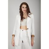 Feminist Ekru Leopar Astar Detaylı Krep Blazer Ceket 0105120.147