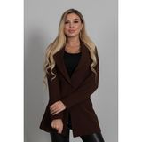 Feminist Kahve Leopar Astar Detaylı Krep Blazer Ceket 0105120.05 - 02S-Kahverengi