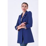 Feminist Leopar Astar Detaylı Krep Blazer Ceket