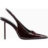 Femme La G63 120 Exotic Burgundy Vegan Deri, Slingback Stiletto - Bordo