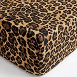 femmhome Lüks Ranforce Desenli %100 Pamuk Lastikli Çarşaf | 63 Tel Dokuma (160 Tc) |leopar - Altın - 120x200