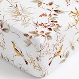 femmhome Lüks Ranforce Desenli %100 Pamuk Lastikli Çarşaf | 63 Tel Dokuma (160 Tc) | Nightingale - Yeşil - 120x200