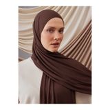 Femple Modest Küçük Bambu Fitilli Jersey Şal | Renk: Mocha | Hijab