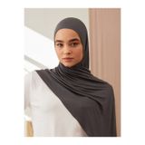 Femple Modest Küçük Pratik Premium Jersey Şal | Renk: Koyu Gri | Çene Dikişli | Ölçü: Genç-çocuk | Instant Hijab