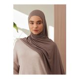 Femple Modest Pratik Premium Jersey Şal | Renk: Çöl Tozu | Ölçü: Yetişkin | Çene Dikişli | Instant Hijab