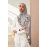 Femple Modest Pratik Premium Jersey Şal | Renk: Gümüş | Ölçü: Yetişkin | Çene Dikişli | Instant Hijab