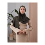 Femple Modest Pratik Premium Jersey Şal | Renk: Haki | Ölçü: Yetişkin | Çene Dikişli | Instant Hijab
