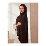 Femple Modest Pratik Premium Jersey Şal | Renk: Kahve Çekirdeği | Ölçü: Yetişkin | Çene Dikişli | Instant Hijab