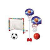 Fen Toys-Dede Istoç Avm Futbol Kalesi + Ayaklı Basketbol Potası Çocuk Oyuncakları 2li Set