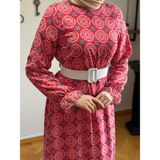 Fendel Desenli Şifon Elbise 1511 Navra | Fendel - Pembe - 46