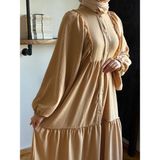 Fendel Salaş Büzgülü Keten Elbise 1922 Navra | Fendel - Camel - 38