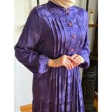 Fendel Yarım Pat Robalı Nervürlü Ipek Saten Elbise 1865 Navra | Fendel - Mor - 46
