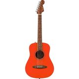 Fender 0974101140 California Standard Redondo Mini Akustik Gitar (Fiesta Red) | Küçük Gövde Büyük Ton Çocuklar ve Gezgin Müzisyenler Için Ideal