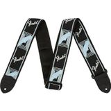 Fender 0990681502 Monogrammed Gitar Askısı (Siyah/Gri/Mavi) | Klasik Tasarımı Dayanıklı Deri Uçlar ve Konforlu Om