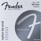 Fender 100 Clear/Silver Tie End .028-.043 Klasik Gitar Teli