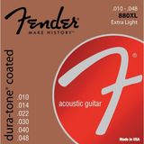 Fender 880XL Coated 80/20 Bronze Takım Tel Akustik Gitar Teli 010-048 - Renkli