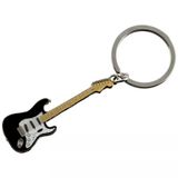 Fender 9100327400 Stratocaster Anahtarlık (Siyah) | Gitar Tutkunları İçin Siyah Strat Kafa Tasarımlı Metal Anahtarlık