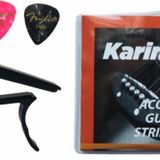 FENDER Akustik Gitar Takım Teli 3 Adet 351 Shape Thin Pick Pena Gitar Bağlama Kapo Fc-75 Capo