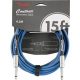 Fender Contour enstrüman kablosu, gitar kablosu 4,57 m, Lake Placid Blue | Düz/düz, nikel kaplama 6,35 mm jak yuvaları, %90 oksijensiz bakır kalkan, düşük gürültü, elektro gitar için