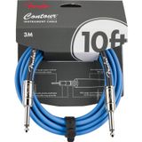 Fender Contour Serisi Enstrüman Kablosu (10FT STR/STR) Lake Placid Blue | Elektro gitar kablosu, 6,35 mm jak (düz), oksijensiz bakır koruma, düşük gürültü, nikel kaplama