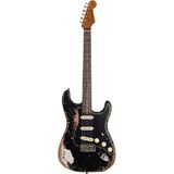 Fender Custom Shop Limited Edition Dual-Mag Iı Stratocaster Super Heavy Relic Aged Black Elektro Gitar - standsart - Çok Renkli