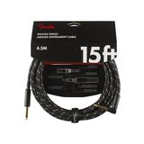 FENDER Deluxe Instrument Cable Straight/angle 15 Black Tweed Kablo 4,5 Metre