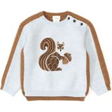 Fendi Kahve Mavi Unisex Bebek Yün Kazak - Kahve - Mavi - 18 Ay