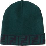 Fendi Yeşil Mavi Unisex Bebek Yün Bere - Yeşil - Mavi