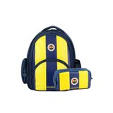 Fenerbahçe 3 Bölmeli Çubuklu Arma Baskılı Suni Deri Okul Çantası + Kalemlik 6667150257566