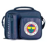 Fenerbahçe Arma Baskılı Erkek Çocuk Suni Deri Matara Cepli Beslenme Çantası - Me25762